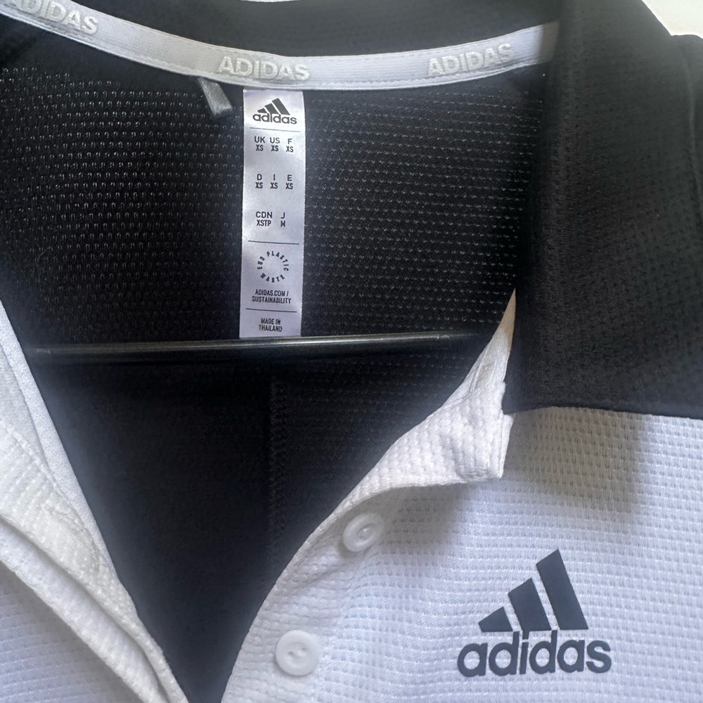 NWOT ADIDAS Monochrome Colorblock Black and White Polo golf dress size XS - Picture 2 of 10